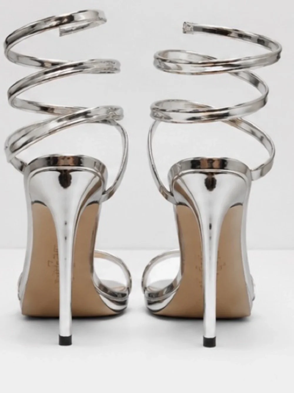 Aldo silver metallic strappy heels Size US 7 - Picture 3 of 4
